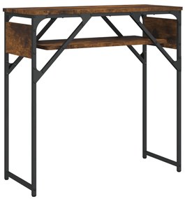 vidaXL Τραπέζι Κονσόλα με Ράφι Καπνιστή Δρυς 75x30x75 εκ. Επεξ. Ξύλο