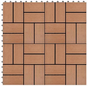 vidaXL Πλακάκια Deck 11 τεμ. Καφέ 30 x 30 εκ. 1 μ² από WPC