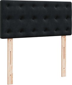vidaXL Κρεβάτι Boxspring με Στρώμα Μαύρο 90x190 εκ. Βελούδινο