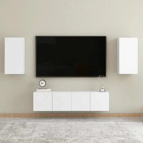 vidaXL Έπιπλα Τηλεόρασης 2 τεμ. Λευκά 30,5x30x60 εκ. από Επεξ. Ξύλο