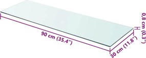 vidaXL Ράφια Πάνελ 2 τεμ. Διάφανα 90 x 30 εκ. Γυάλινα