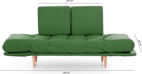3-Seat Sofa-Bed Nina Daybed - Green GR106 Green