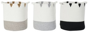 Σετ καλαθιών DKD Home Decor Λευκό Μαύρο Γκρι Μουστάρδα (3 Μονάδες)