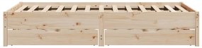 vidaXL Σκελετός Κρεβατιού Χωρίς Στρώμα 140x200 εκ Μασίφ Ξύλο Πεύκου