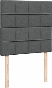 vidaXL Κρεβάτι Boxspring με Στρώμα Σκούρο Γκρι 80x200 εκ. Υφασμάτινο