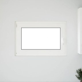 vidaXL Παράθυρο Υπογείου "RISOR" 90x70 εκ. Ανακλινόμενο & Περιστρεφόμενο DIN Αριστερά Λευκό