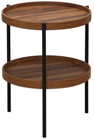 Τραπεζάκι Βοηθητικό Portogie 260-000020 Φ40x50cm Walnut-Black