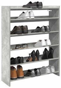 Ράφι παπουτσιών vidaXL Γκρι μπετόν 80x25x100 cm Κατασκευασμένο ξύλο