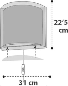 Παιδική απλίκα τοίχου Clouds Gray με συννεφάκια για λάμπα Ε27