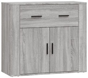 vidaXL Ντουλάπι 3 τεμ. Γκρι Sonoma από Επεξεργασμένο Ξύλο