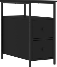 vidaXL Κομοδίνο Μαύρο 30 x 60 x 60 εκ. από Επεξεργασμένο Ξύλο