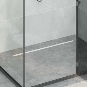 vidaXL 360° Νεροχύτης ντους με λεπτό μοντέλο Ασημί 90 cm