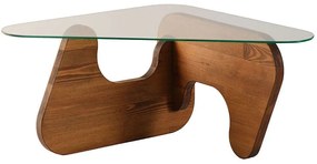 Τραπέζι Σαλονιού Freya 552NOS2541 86x66x36cm Chesnut-Clear