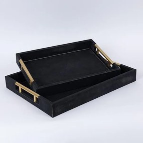 S/2 ΔΙΣΚΟI PU ΜΑΥΡΟΙ 40x30x4.5 / 34x24x5.5cm|752-16106