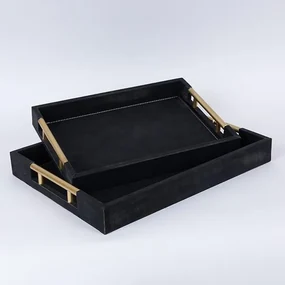 S/2 ΔΙΣΚΟI PU ΜΑΥΡΟΙ 40x30x4.5 / 34x24x5.5cm|752-16106
