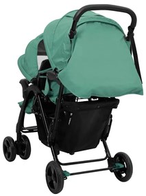 vidaXL Καρότσι Διδύμων Πράσινο Ατσάλινο