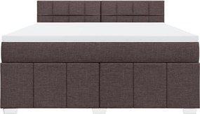 vidaXL Κρεβάτι Boxspring με Στρώμα Σκούρο Καφέ 180x200 εκ Υφασμάτινο
