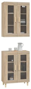 vidaXL Ντουλάπι Sonoma δρυς 69,5 x 34 x 180 εκ. από Επεξεργασμένο Ξύλο