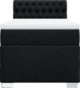 vidaXL Κρεβάτι Boxspring με Στρώμα Μαύρο 80 x 200 εκ. Υφασμάτινο