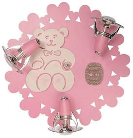 Φωτιστικό Οροφής Παιδικό Honey III 3661 Pink-Ecru Nowodvorski Μέταλλο,Πλαστικό