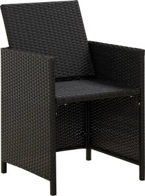 vidaXL Σετ Τραπεζαρίας Κήπου 3 Τεμαχίων Μαύρο με Μαξιλάρια