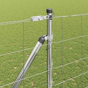 vidaXL Συρματόπλεγμα με ακίδες 25 x 1,6 μ Ασημί Δίχτυ