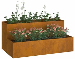 vidaXL Γλάστρα Κήπου Σκ rusty 100 x 60 x 45 εκ Ατσάλι καιρό