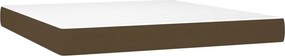 vidaXL Κρεβάτι Boxspring με Στρώμα &amp; LED Σκ.Καφέ 180x200εκ. Υφασμάτινο
