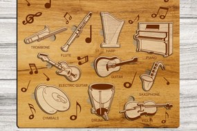 Intra απο ξύλο plywood 3mm-4mm πάχος – Παζλ για Παιδιά με Μουσικά Όργανα Δίασταση 20x20 cm INTRAFABR-86686420