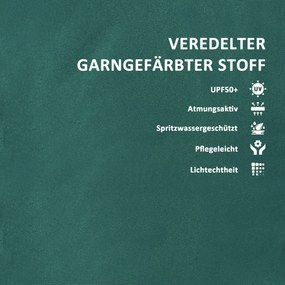 Outsunny Μαξιλάρι καθίσματος 120 x 47 x 9,5 εκ. αδιάβροχο μαξιλάρι καρέκλας με κορδόνια, προσκέφαλο, UPF50+ Πράσινο