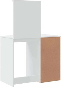 vidaXL Μπουντουάρ με LED Φώτα Λευκό 90x42x132,5 εκ.