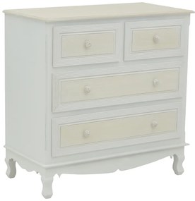 Συρταριέρα Joliene Inart mdf σε λευκή αντικέ-φυσική απόχρωση 80x40x80εκ