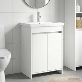 vidaXL Σετ Επίπλων Μπάνιου Λευκό 61 x 40 x 84,5 εκ Επεξεργασμένο Ξύλο