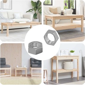 vidaXL Εξάγωνο Παξιμάδι 2 pcs Ασημί M6 Μέταλλο