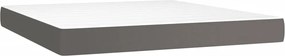 vidaXL Κρεβάτι Boxspring με Στρώμα Γκρι 180x200 εκ. Συνθετικό Δέρμα