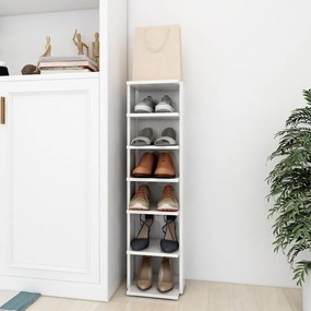 vidaXL Παπουτσοθήκη Γυαλιστερή Λευκή 27,5x27x102εκ. Επεξεργασμένο Ξύλο