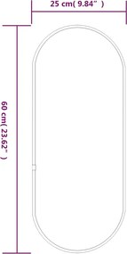 vidaXL Καθρέφτης Τοίχου Οβάλ Χρυσός 60x25 εκ.
