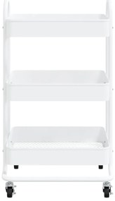 vidaXL Τροχήλατη Βάση 3 Επιπέδων Λευκή 43 x 34 x 79 εκ. από Ατσάλι