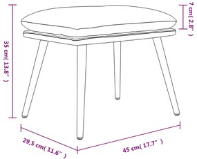 Υποπόδιο Μπορντό 45x29,5x35 εκ. Ύφασμα &amp; Συνθετικό Δέρμα 341523