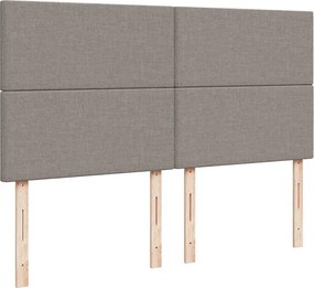 vidaXL Κρεβάτι Boxspring με Στρώμα Taupe 180x200 εκ. Υφασμάτινο