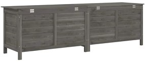 vidaXL Μπαούλο Αποθ. Κήπου Ανθρακί 198,5x50x56,5εκ Μασίφ Ξύλο Ελάτης