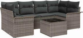 vidaXL Σετ Καναπέ Κήπου 7 pcs Γκρι Πολυ ράταν