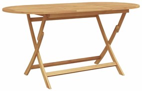 vidaXL Σέτ φαγητού για κήπο 5 pcs Καφέ Στερεό Ξύλο Τίκ