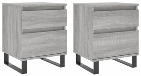 vidaXL Κομοδίνα 2 τεμ. Γκρι Sonoma 40 x 35 x 50 εκ. από Επεξεργ. Ξύλο