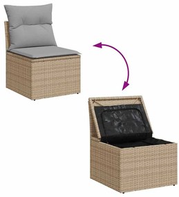 vidaXL Σετ Καναπέ Κήπου 9 pcs μπεζ και ανοιχτό γκρι 289 x 209 x 85 εκ