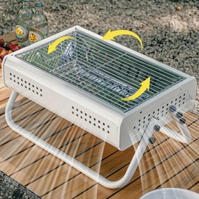 Φορητή Μεταλλική Ψησταριά Κάρβουνου 44x30x22.5cm Αναδιπλούμενη