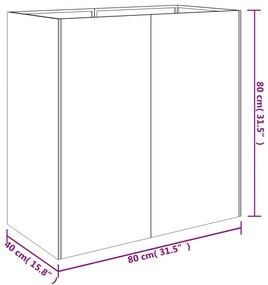 Ζαρντινιέρα 80x40x80 εκ. από Ατσάλι Σκληρυθέν στον Αέρα - Καφέ