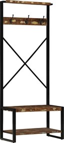 vidaXL Ράφι για ρούχα Πολύχρωμο 80x40x190 cm Ξύλο μασίφ ανακυκλωμένο