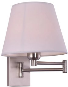 Φωτιστικό Τοίχου - Απλίκα SE 121-1AN DENNIS WALL LAMP NICKEL MAT 1Δ3 - Ύφασμα - 77-3560