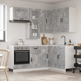vidaXL Μονάδα κουζίνας KALMAR 8 pcs Γκρι Σκυροδέματος